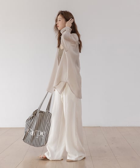 back slit sheer shirt　　IR1342
