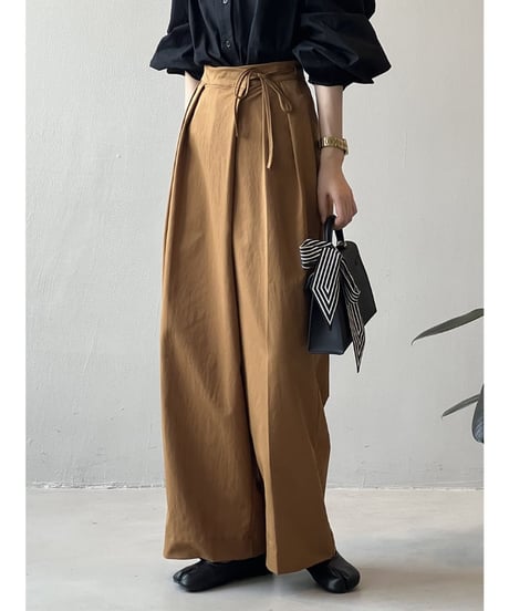 wide leg tuck pants /3color　　IR1611