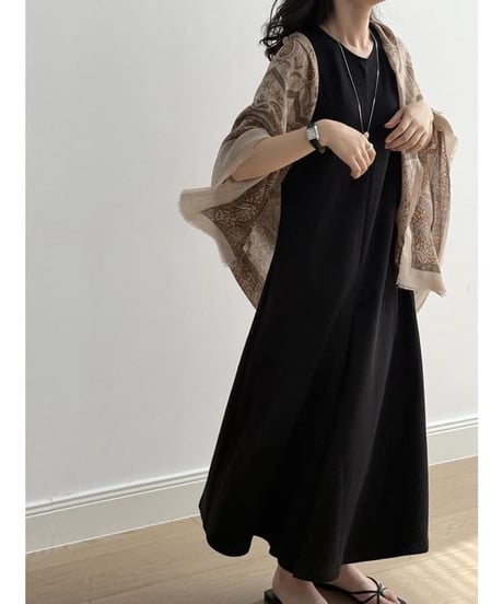 front tuck sleeveless op /2color　　IR1634
