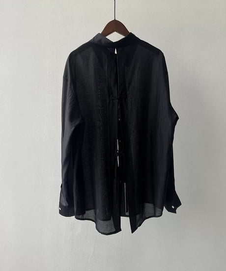 double ribbon back slit shirt /5color　　IR1667