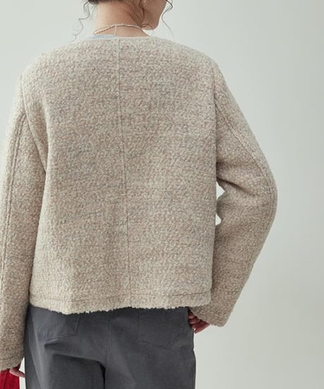 round neck button short jacket　　IR1568