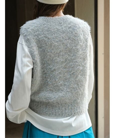 brush knit vest /2color　　IR1519