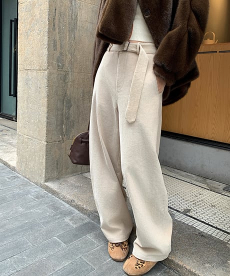 corduroy loose wide pants　　IR1547