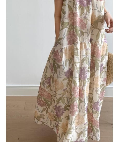 watercolor bloom onepiece /2color　　IR1670
