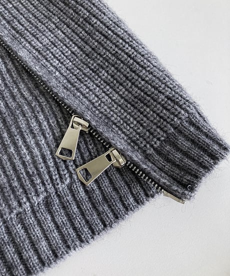 side zip high neck knit　　IR1459