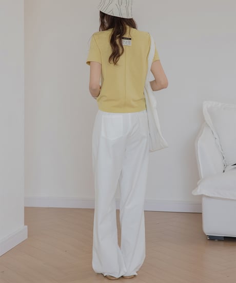 washed cotton feel loose drape pants　IR1381