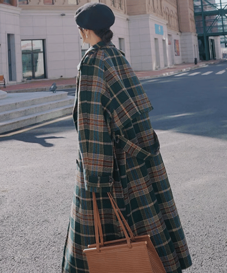 retro check trench coat　　IR1530