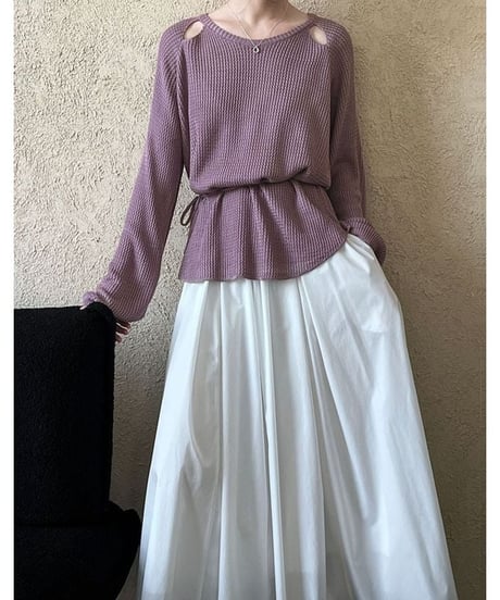 waist mark cutout knit pullover　　IR1457