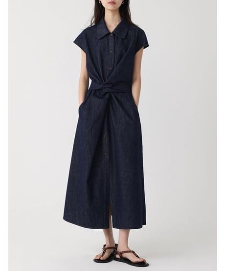 twist front denim onepiece　　IR1665