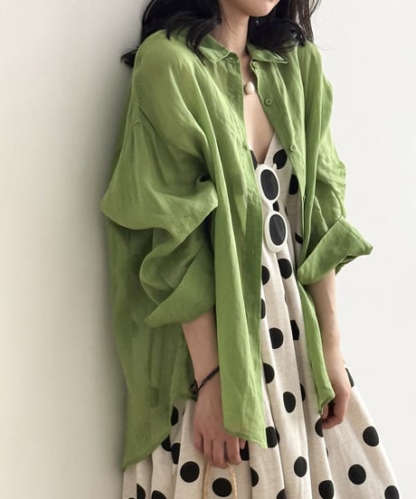 fluffy air sheer shirt /2color　　IR1641