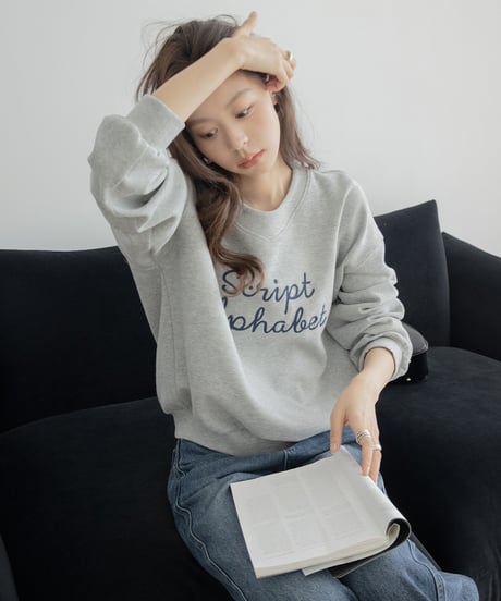 cotton embroidered sweatshirt　　IR1495
