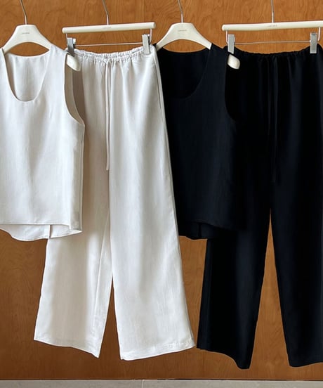 sleeveless tops + easy pants setup /2color　　IR1664