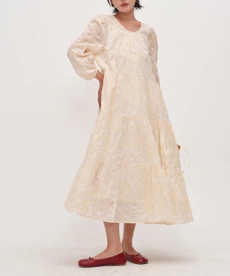 dot sheer tiered one-piece　　IR1674
