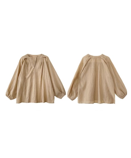 Tuck design volume sleeve blouse /2color　　IR1631