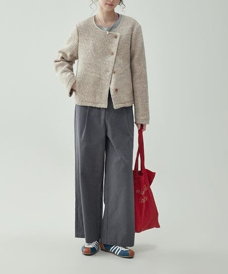 round neck button short jacket　　IR1568