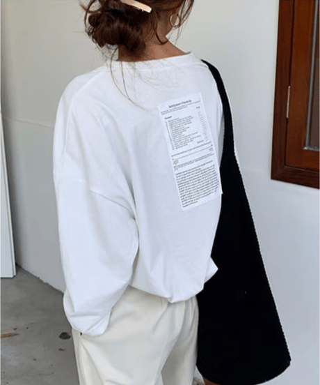 back logo sticker t-shirt /2color　　IR1534