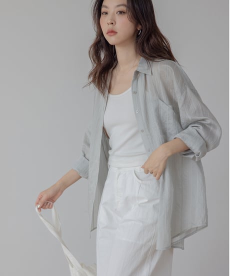 one button back slit 2way shirt　　IR1400