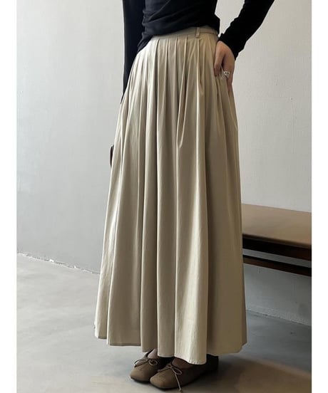 French retro pleated long skirt　　IR1527