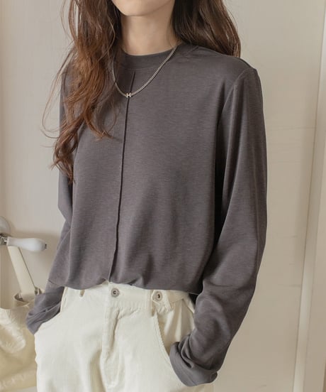 center seam basic long T-shirt /3color　IR1571