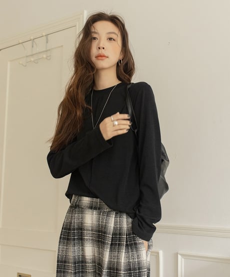 center seam basic long T-shirt /3color　IR1571