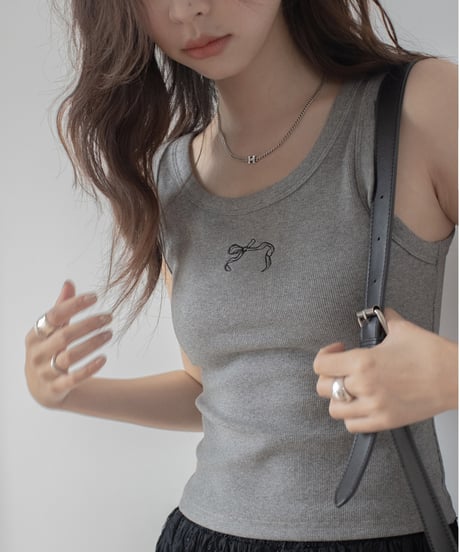 point ribbon tank top　　IR1392