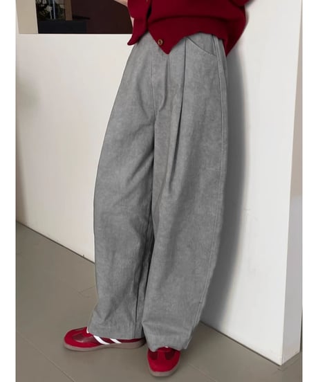 high waist wide tuck pants /2color　IR1581