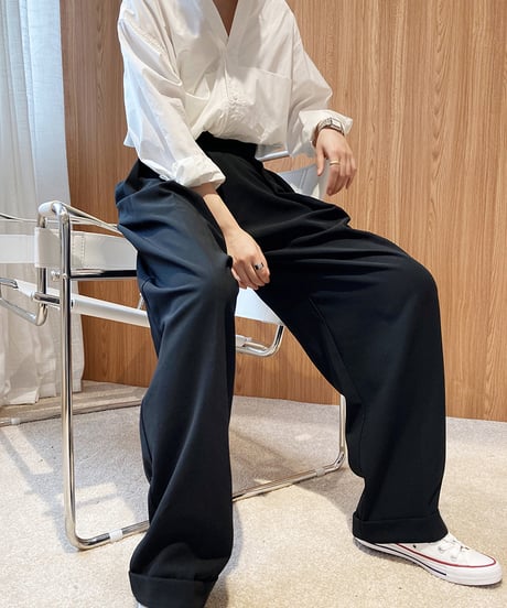 high waist tuck wide pants　　IR1471