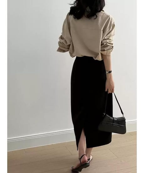 back slit tuck skirt /2color　　IR1630