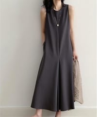 front tuck sleeveless op /2color　　IR1634