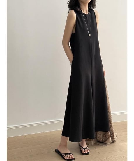 front tuck sleeveless op /2color　　IR1634