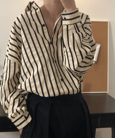 striped cotton shirt　　IR1485
