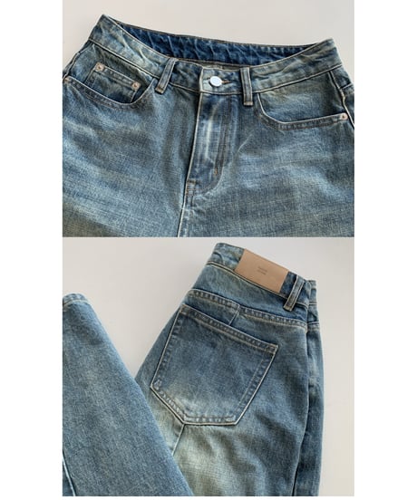 washed wide leg denim　　IR1588