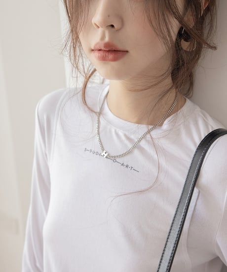 round neck lettering shirt　　IR1498