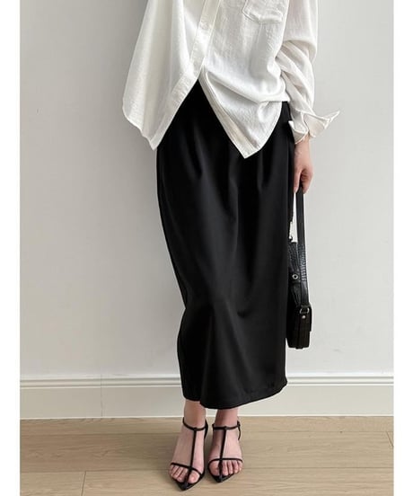 back slit tuck skirt /2color　　IR1630