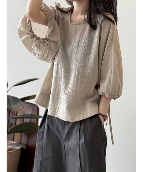 natural balloon sleeve blouse /2color　　IR1669