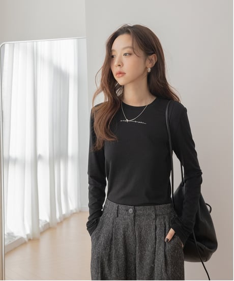 round neck lettering shirt　　IR1498