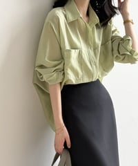 double pocket sheer shirt /3color　　IR1647