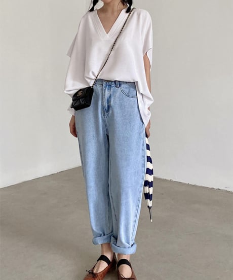 v neck loose shirt　　IR1351