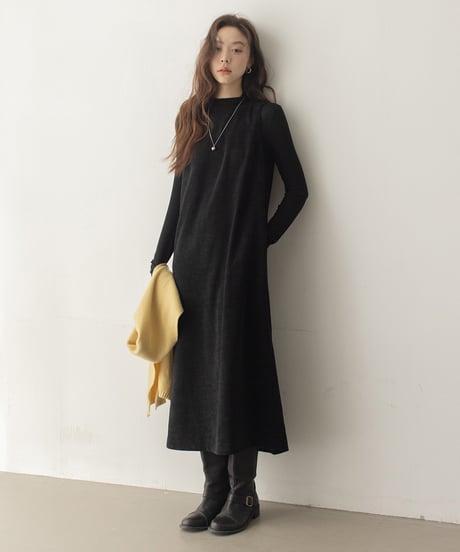 suede sleeveless one-piece /2color　IR1586