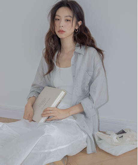 one button back slit 2way shirt　　IR1400
