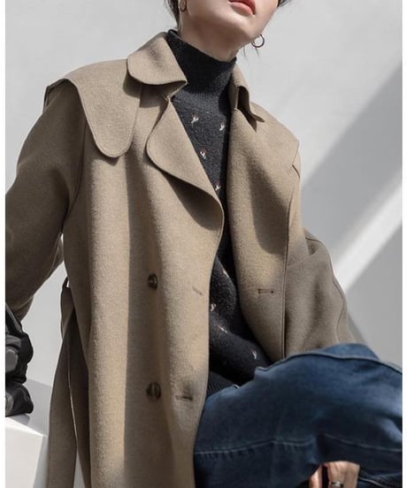 design knit high neck sweater　　IR1550