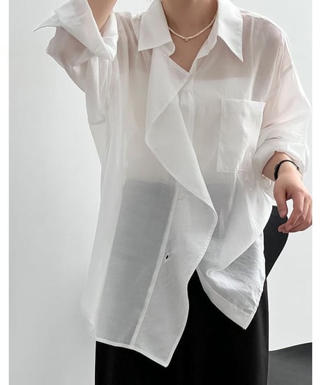 draped sheer big shirt /3color　　IR1609