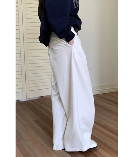 asymmetry cross wide pants + belt set/3color　IR1574
