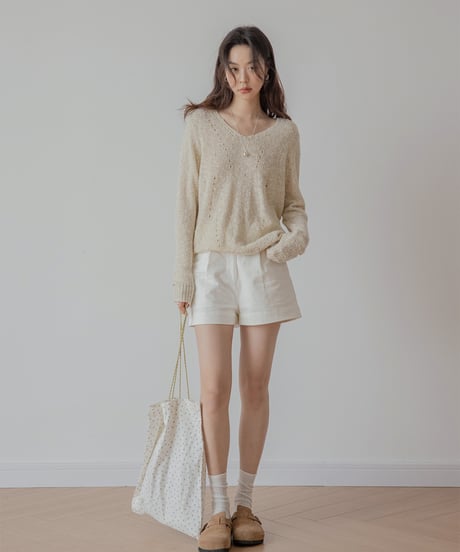 tucked high waist short pants　IR1382