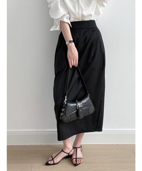 back slit tuck skirt /2color　　IR1630
