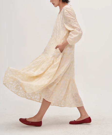 dot sheer tiered one-piece　　IR1674
