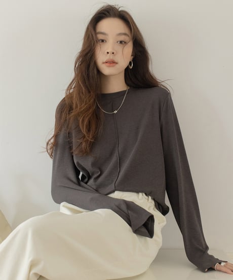 center seam basic long T-shirt /3color　IR1571