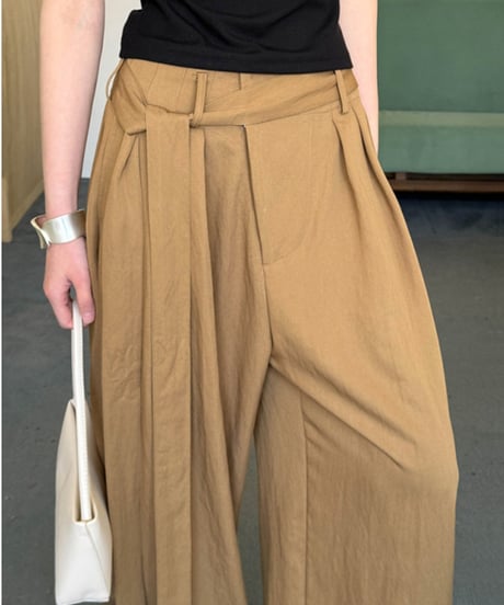 asymmetrical draped wide pants /3color　　IR1636