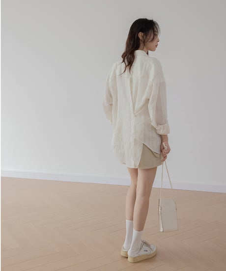 one button back slit 2way shirt　　IR1400