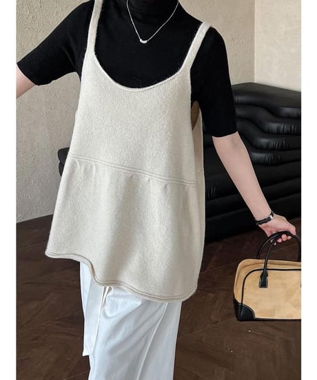 flare hem knit cami　　IR1659